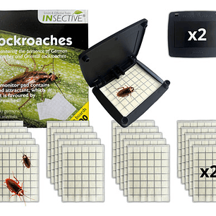 Trampas Adhesivas Cucarachas 20 Láminas Insective + 2 Bases