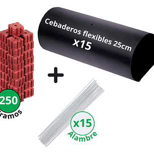 Kit Trampa Ratón 15 Tubos Cebaderos + 250 Gr. Bloque Rastop