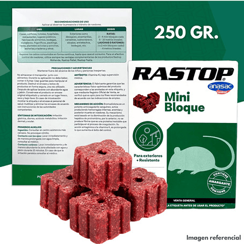 Kit Trampa Ratón 15 Tubos Cebaderos + 250 Gr. Bloque Rastop 4