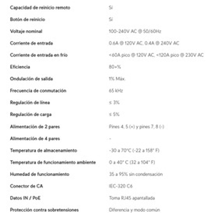 Inyector Poe Pasivo Ubiquiti 24v 24w 1a Gigabit Esd + Cable 6