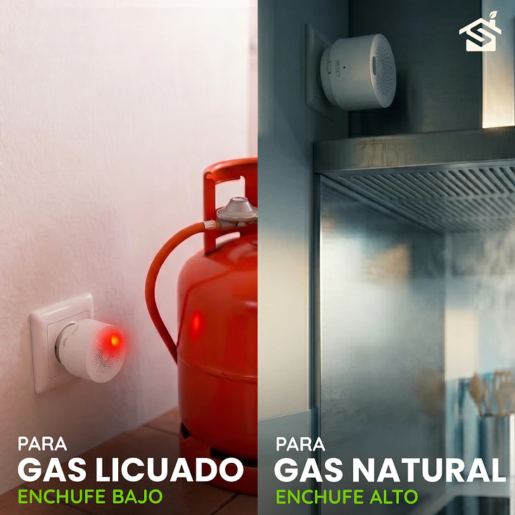 Detector Fuga Gas Wifi Sensor Alarma Sirena A Enchufe Pared 7