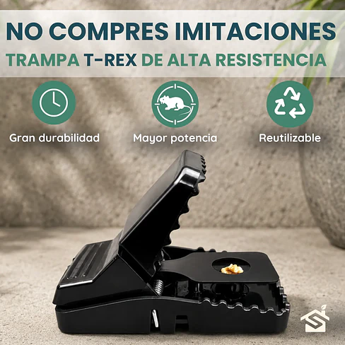 Trampas Rata Raton T-rex Grande De Golpe Pack 5u + Cebo Mantequilla Maní 4