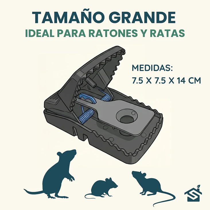 Trampas Rata Raton T-rex Grande De Golpe Pack 5u + Cebo Mantequilla Maní 8