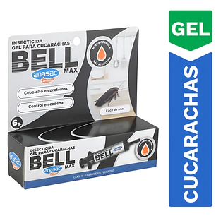 Gel Mata Cucarachas Bell Max 6gr. Baratas Cebo Trampa Anasac