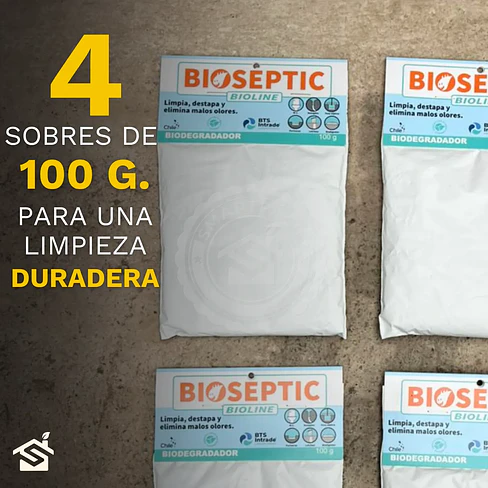 Bacterias Elimina Olores Limpia Fosa Séptica Bioseptic 4 Un. 2