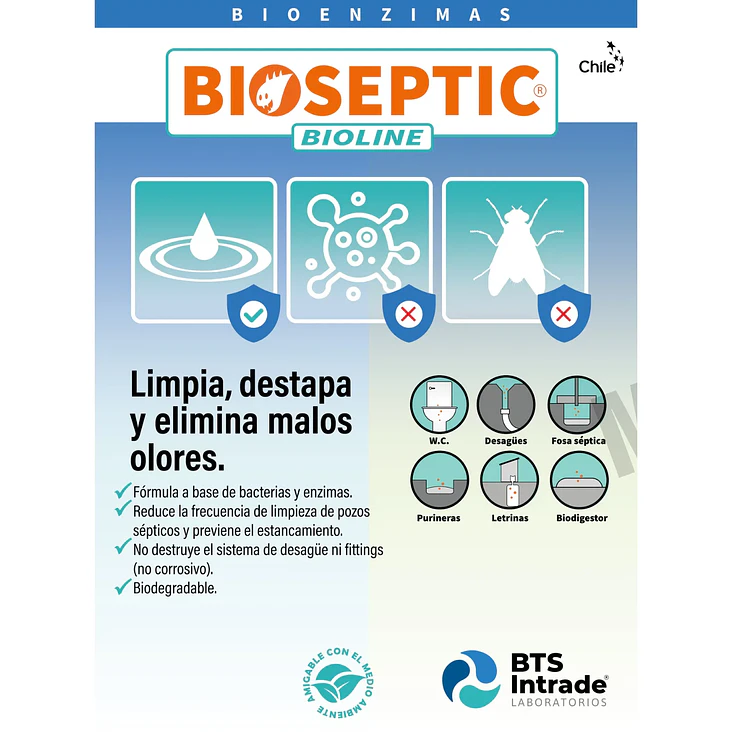 Bacterias Elimina Olores Limpia Fosa Séptica Bioseptic 4 Un. 7
