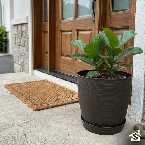 Macetero Stone 32cm Exterior Interior Jardín Estilo Piedra 2