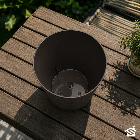 Macetero Stone 24cm Exterior Interior Jardín Estilo Piedra 5