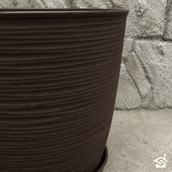 Macetero Stone 24cm Exterior Interior Jardín Estilo Piedra 7