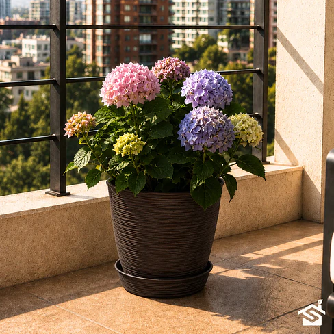 Macetero Stone 24cm Exterior Interior Jardín Estilo Piedra 9
