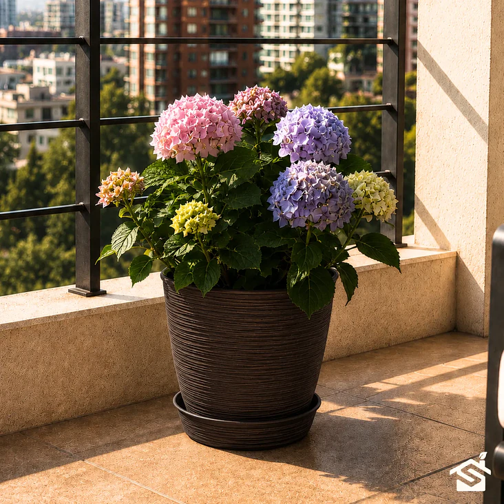 Macetero Stone 24cm Exterior Interior Jardín Estilo Piedra 9