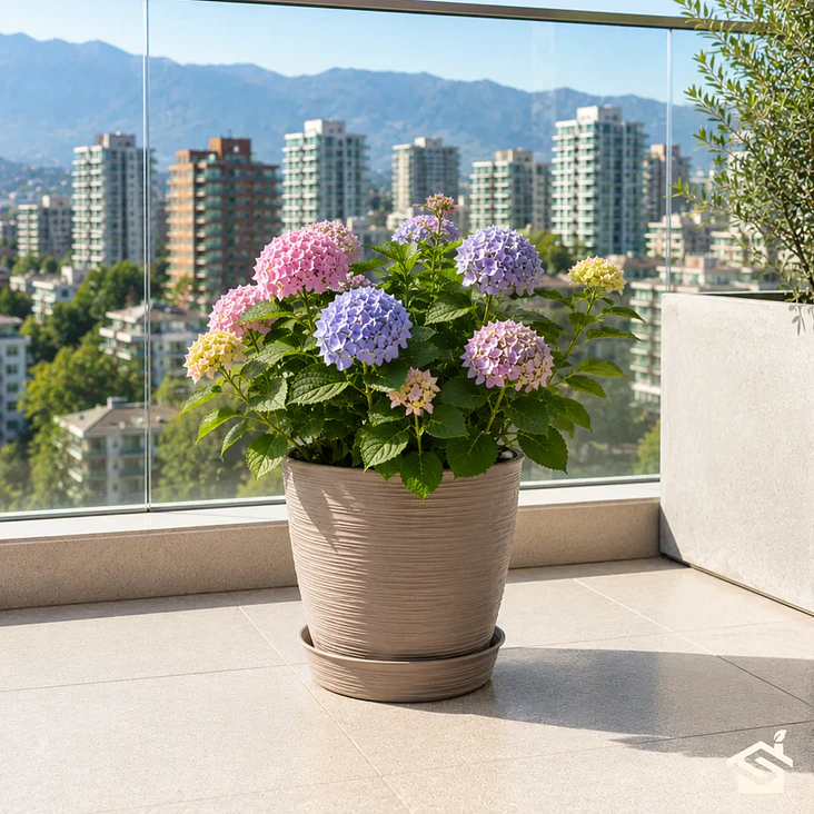 Macetero Stone 24cm Exterior Interior Jardín Estilo Piedra 12