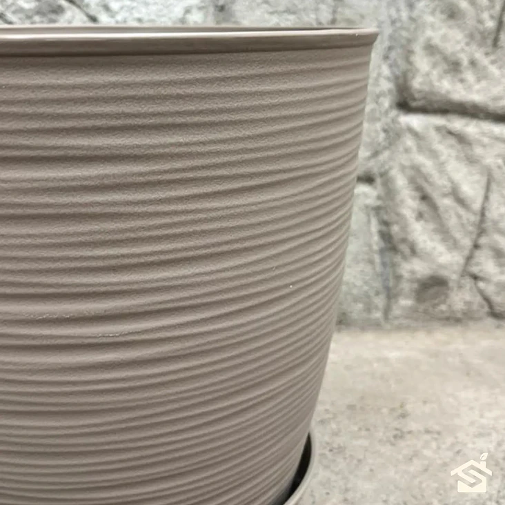 Macetero Stone 24cm Exterior Interior Jardín Estilo Piedra 17