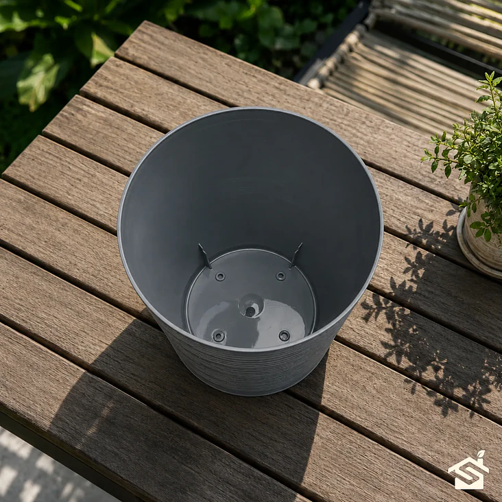 Macetero Stone 24cm Exterior Interior Jardín Estilo Piedra 25