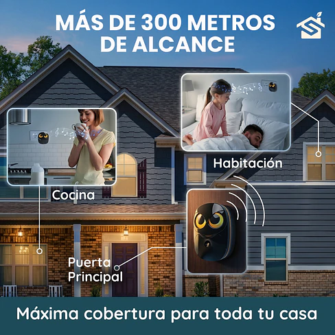 Timbre Inalámbrico Búho Intemperie Exterior Larga Distancia 7