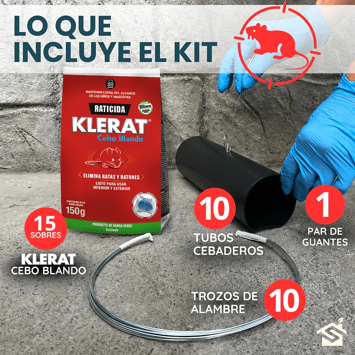 Trampa Ratón Kit Klerat Cebo Blando Pasta 150g + 10 Tubos Cebaderos 2