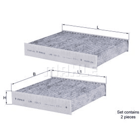 Filtro Habitáculo Mahle LAK191/S, filtro carvão activado