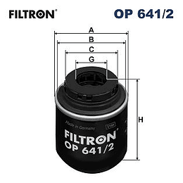 Filtro de óleo Filtron OP641/2 ( compatível Mahle OC593/3 )