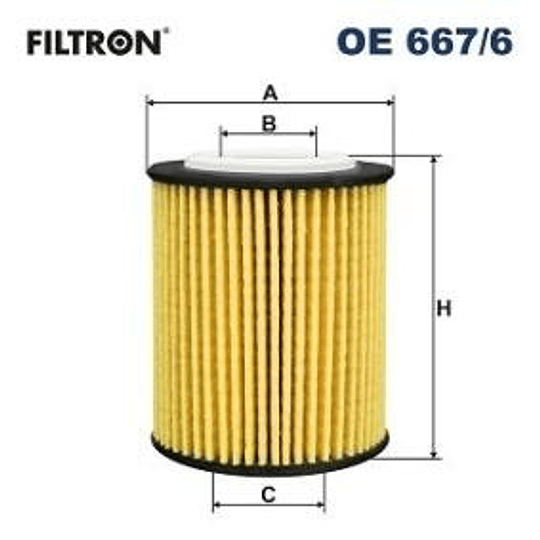 Filtro de óleo filtron OE667/6 (compatível mahle OX1237D)