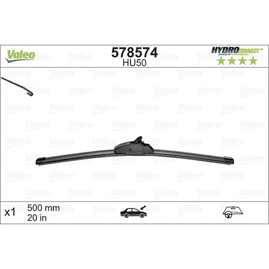 Escova do limpa-vidros VALEO 50MM 