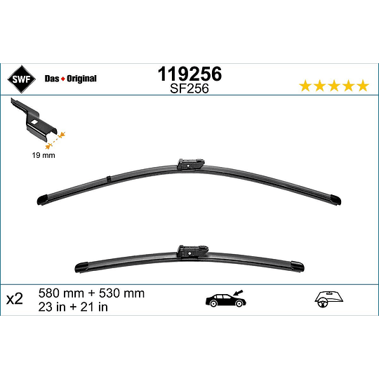 Escova SWF Frente 58mm / 53mm