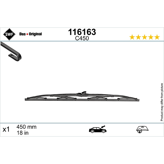 Escova 450mm*/18*  SWF