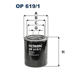 Filtro de óleo Filtron OP619/1 (compatível mahle oc275)