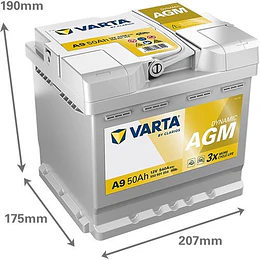  Bateria de arranque VARTA 12V 50Ah 540A B13 Bateria AGM