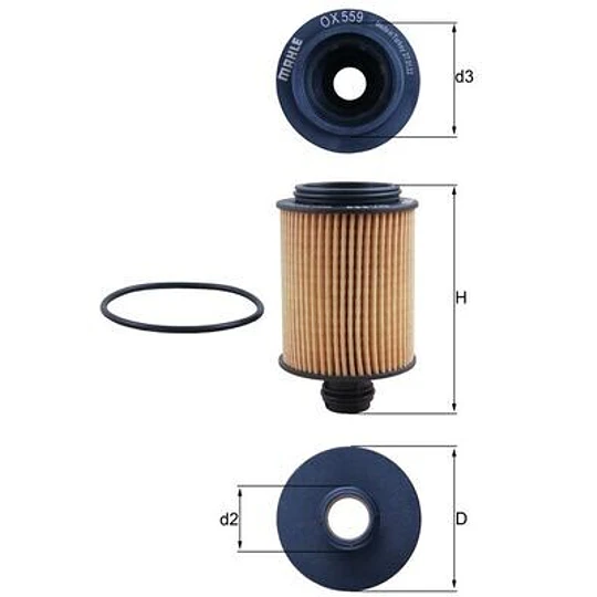 Filtro de óleo Denckermann A210713 (compatível mahle OX559D)