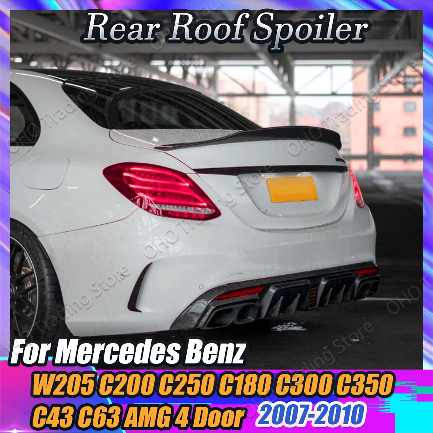 Spoiler para Mercedes Benz Clase C W205 C180 C200 C250 C300 C350 C43 C63 AMG 4 Doors 2014-2021 1