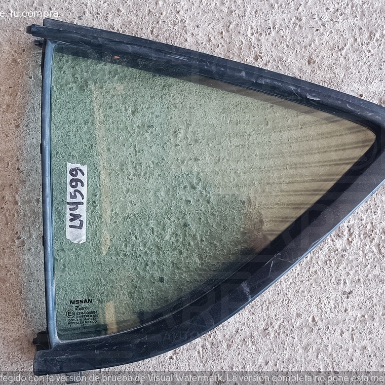 Cristal fijo de Nissan Versa izquierdo, trasero, interior, 2012-2025 1