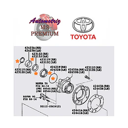 Kit reparación rodamiento masa trasero Original 4Runner FJ Prado 2005-2019