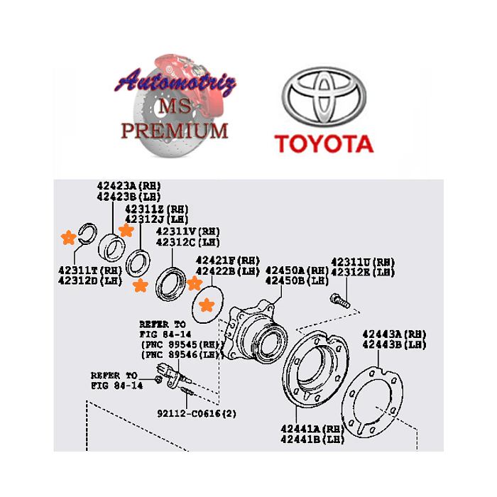 Kit reparación rodamiento masa trasero Original 4Runner FJ Prado 2005-2019