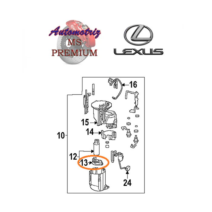Filtro de bencina Original Lexus RX350 IS200T 2015-2019