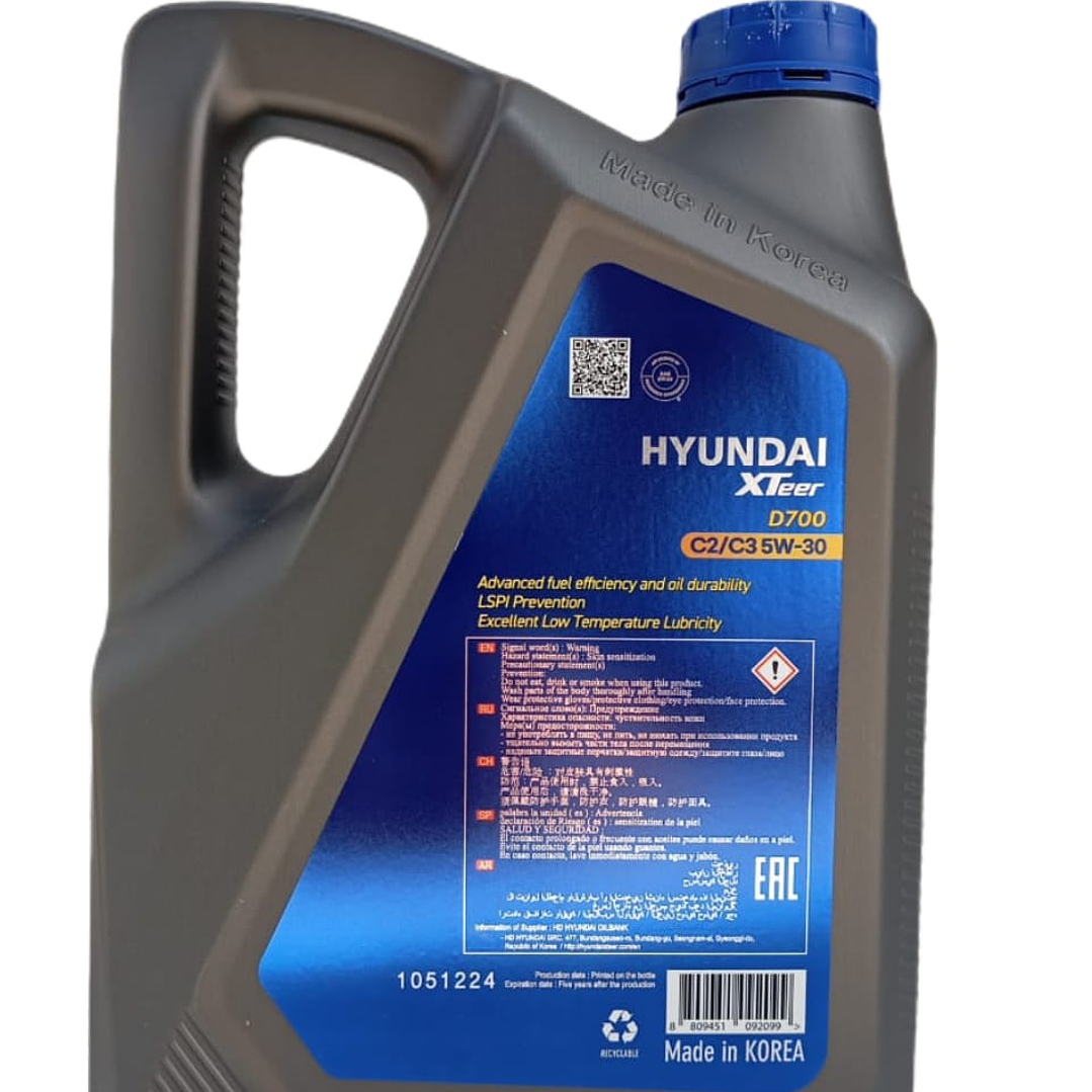 Aceite 5w30 HYUNDAI XTEER D700 DPF SN 5LT FULL SINTETICO 3