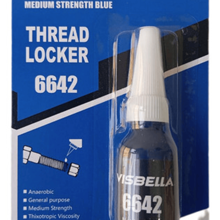 Trabador de Pernos Azul Removible | Fijador de Roscas Automotriz e Industrial  1