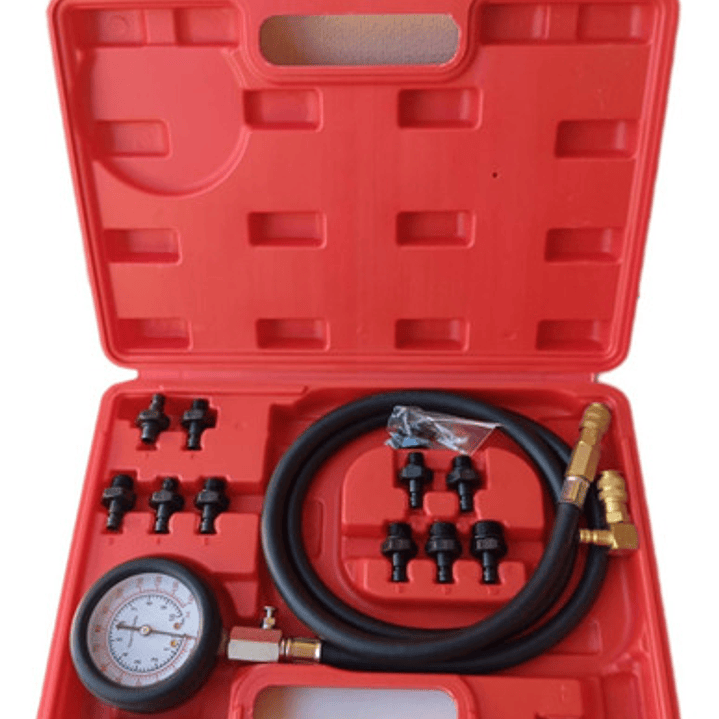 Compresímetro Medidor de Presión de Aceite del Motor 0-120 PSI con Adaptadores 1