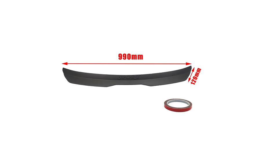 Aleron trasero Tunning negro mate estilo BMW Letras Sport 5