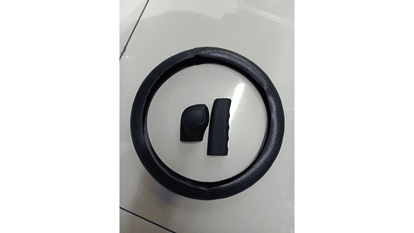 Set 3 Piezas de Silicona - Cubre Volante, Pomo y Freno de Mano (Negro Universal) 2