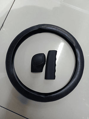 Set 3 Piezas de Silicona - Cubre Volante, Pomo y Freno de Mano (Negro Universal)