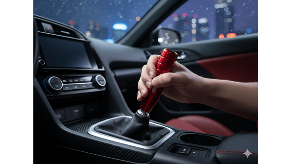 Pomo Palanca de Cambios Mugen Universal - Aluminio Extendido 13cm (Rojo) 1