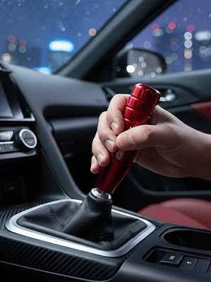 Pomo Palanca de Cambios Mugen Universal - Aluminio Extendido 13cm (Rojo)