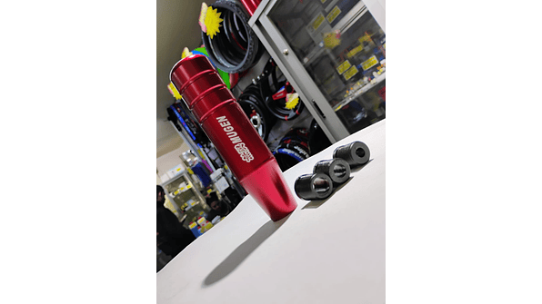 Pomo Palanca de Cambios Mugen Universal - Aluminio Extendido 13cm (Rojo) 3