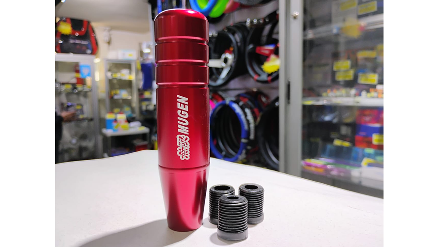 Pomo Palanca de Cambios Mugen Universal - Aluminio Extendido 13cm (Rojo) 5