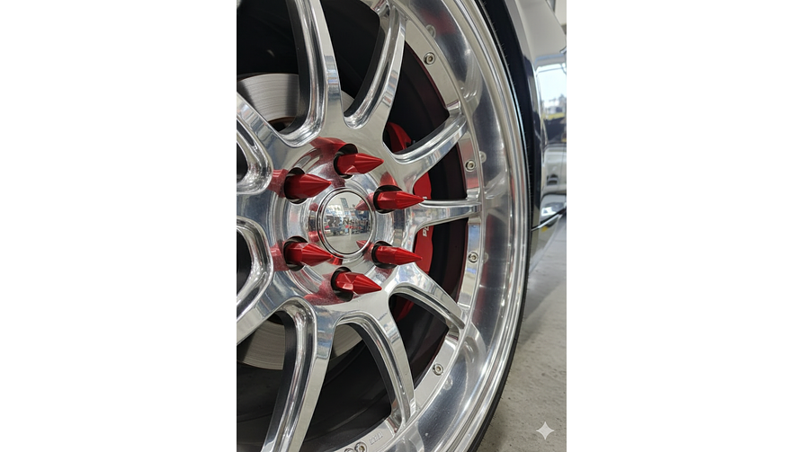 Set 20 Tuercas de Seguridad de aluminio  Punta de Bala - Lujo y Estilo (Rojo) 1