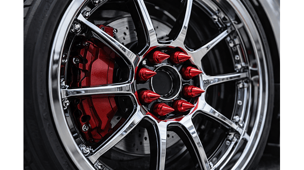 Set 20 Tuercas de Seguridad de aluminio  Punta de Bala - Lujo y Estilo (Rojo) 2