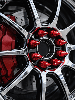 Set 20 Tuercas de Seguridad de aluminio  Punta de Bala - Lujo y Estilo (Rojo)