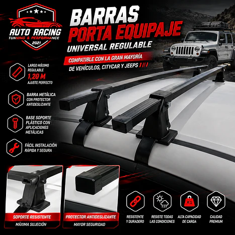 Barras porta equipaje - Parrilla Autos Jeeps Regulable: 1