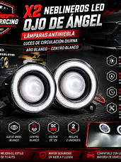 X2 Neblineros Led ojo de Ángel para autos, lámparas antiniebla 76mm