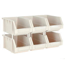 Pack de 6 cajas organizadoras beige de 15x24x12.4 cm